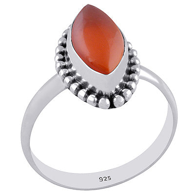 Beautiful Rawa Work Around Carnelian Marquise Shape 925 Sterling Solid Silver Ring - R3401290-41