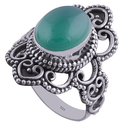 Green Onyx 925 Sterling Silver Ring - R3401310-58