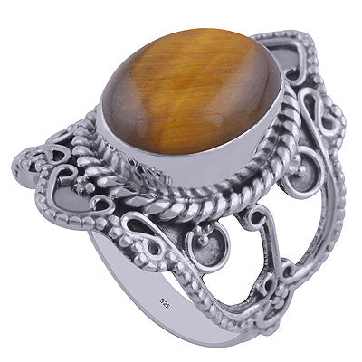 Tiger's Eye 925 Sterling Silver Ring - R3401318-102
