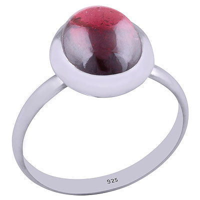 Beautiful Gemstone Garnet Oval Shape 925 Sterling Solid Silver Ring - R3401376-3
