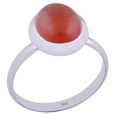 Beautiful Gemstone Carnelian Oval Shape 925 Sterling Solid Silver Ring - R3401376-44