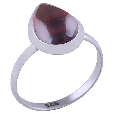 Beautiful Pop Out Gemstone Garnet Pear Shape 925 Sterling Solid Silver Ring - R3401378-8