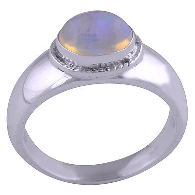 Gorgeous Gemstone Ethiopian Opal Oval Shape 925 Sterling Solid Silver Ring - R3401436-1