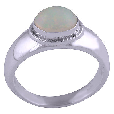 Gorgeous Gemstone Ethiopian Opal Oval Shape 925 Sterling Solid Silver Ring - R3401436-11