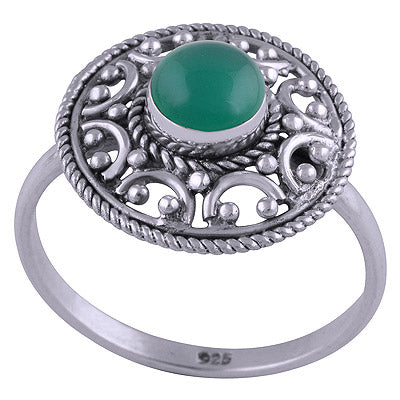 Green Onyx 925 Sterling Silver Ring - R3401456-117