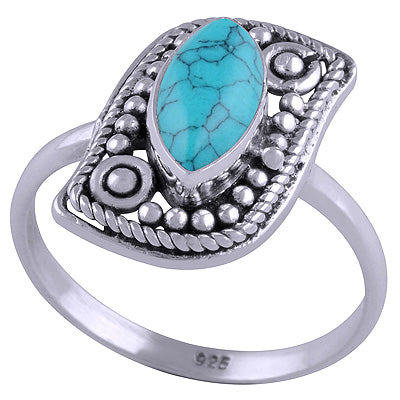 Turquoise 925 Sterling Silver Ring - R3401466-15