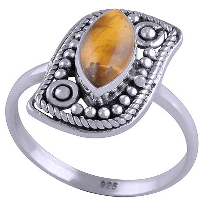 Tiger's Eye 925 Sterling Silver Ring - R3401466-25
