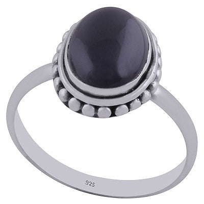 Stunning Rawa Work Around Black Onyx Oval Shape 925 Sterling Solid Silver Ring - R3401483-19