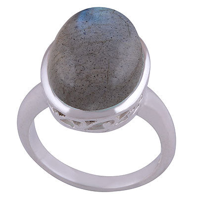 Stunning Jali Cut Work Around Labradorite Oval Shape 925 Sterling Solid Silver Ring - R3401489-16