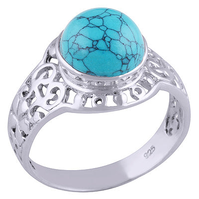 Turquoise 925 Sterling Silver Ring - R3401490-6