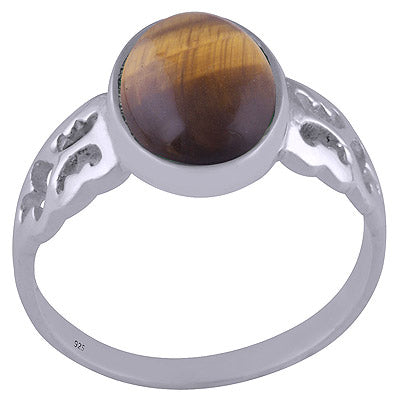 Tiger's Eye 925 Sterling Silver Ring - R3401503-86