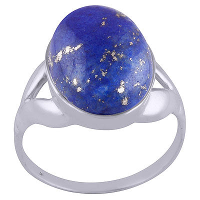 Stunning Split Shank Around Lapis Oval Shape 925 Sterling Solid Silver Ring - R3401504-20