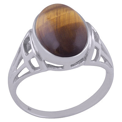 Tiger's Eye 925 Sterling Silver Ring - R3401505-75