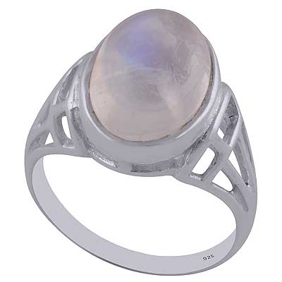 Rainbow Moonstone 925 Sterling Silver Ring - R3401505-89
