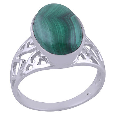 Malachite 925 Sterling Silver Ring - R3401512-64