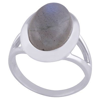 Stunning Split Shank Around Labradorite Oval Shape 925 Sterling Solid Silver Ring - R3401514-11