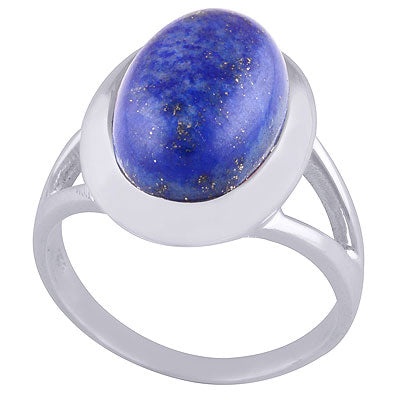 Stunning Split Shank Around Lapis Oval Shape 925 Sterling Solid Silver Ring - R3401514-16