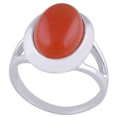 Stunning Split Shank Around Carnelian Oval Shape 925 Sterling Solid Silver Ring - R3401514-21