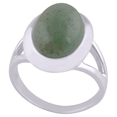 Stunning Split Shank Around Green Aventurine Oval Shape 925 Sterling Solid Silver Ring - R3401514-30