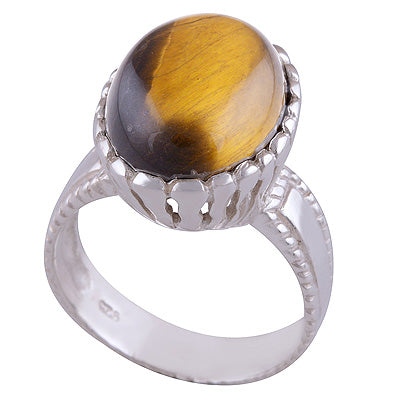 Tiger's Eye 925 Sterling Silver Ring - R3401515-32