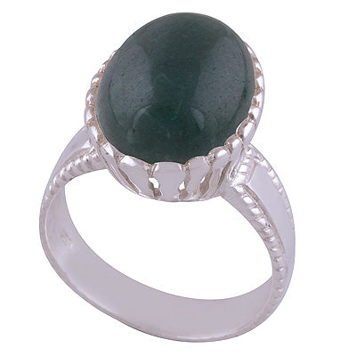 Green Corundum 925 Sterling Silver Ring - R3401515-76
