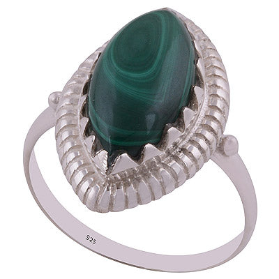 Malachite 925 Sterling Silver Ring - R3401521-75