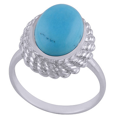 Turquoise 925 Sterling Silver Ring - R3401523-6