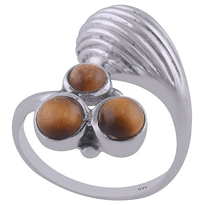 Tiger's Eye 925 Sterling Silver Ring - R3401525-63