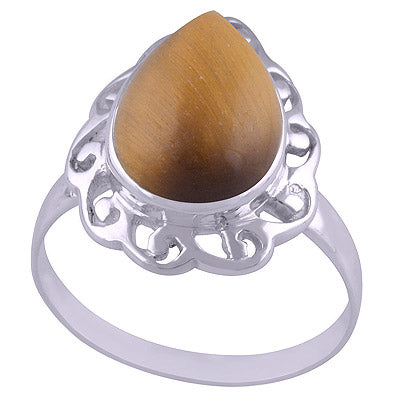 Tiger's Eye 925 Sterling Silver Ring - R3401532-85