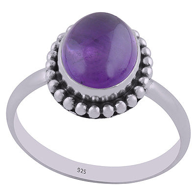 Gorgeous Rawa Work Around Amethyst Oval Shape 925 Sterling Solid Silver Ring - R3401548-29