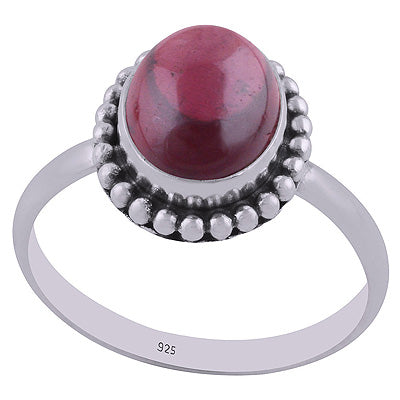 Gorgeous Rawa Work Around Garnet Oval Shape 925 Sterling Solid Silver Ring - R3401548-31