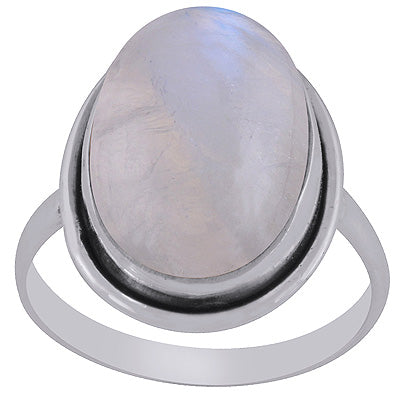 Beautiful Seated Gemstone Rainbow Moonstone Oval Shape 925 Sterling Solid Silver Rings - R3401564-430
