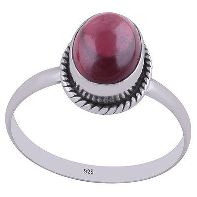 Stunning Wire Around Garnet Oval Shape 925 Sterling Solid Silver Ring - R3401603-4