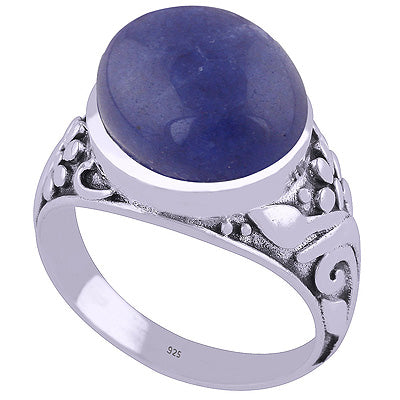 Blue Corundum 925 Sterling Silver Ring - R3401629-43