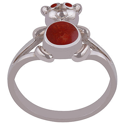 Coral 925 Sterling Silver Ring - R3401693-7