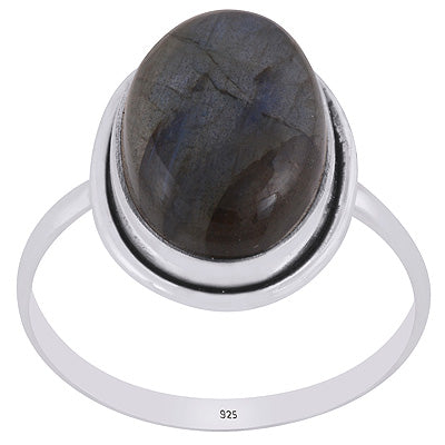 Beautiful Stone Labradorite Oval Shape 925 Sterling Solid Silver Rings - R3401732-265