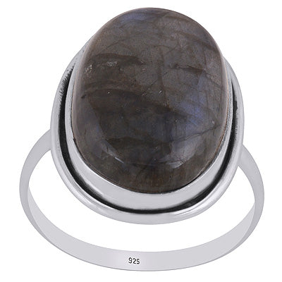 Beautiful Stone Labradorite Oval Shape 925 Sterling Solid Silver Rings - R3401732-267
