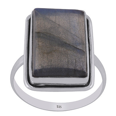Beautiful Stone Labradorite Rectangle Shape 925 Sterling Solid Silver Rings - R3401732-274