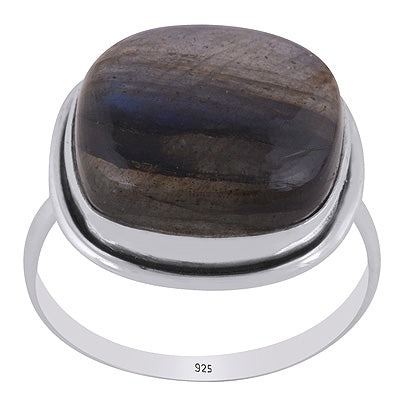 Beautiful Stone Labradorite Cushion Shape 925 Sterling Solid Silver Rings - R3401732-278
