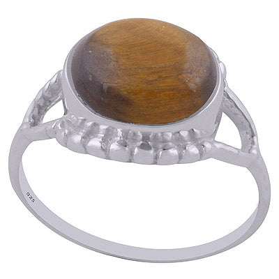 Tiger's Eye 925 Sterling Silver Ring - R3401734-48