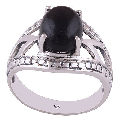 Black Onyx 925 Sterling Silver Ring - R3401737-42