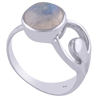 Gorgeous Cut Out Shank Around Rainbow Moonstone Round Shape 925 Sterling Solid Silver Ring - R3401752-6