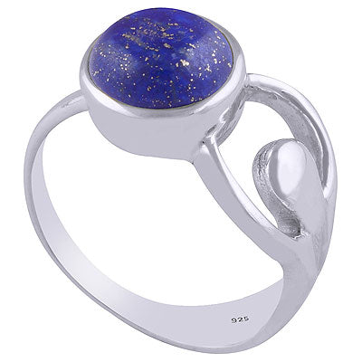Gorgeous Cut Out Shank Around Lapis Round Shape 925 Sterling Solid Silver Ring - R3401752-8