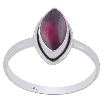 Beautiful Plain Garnet Marquise Shape 925 Sterling Solid Silver Ring - R3401766-5