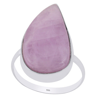 Stunning Statement Kunzite Fancy Shape 925 Sterling Solid Silver Ring - R3401772-214