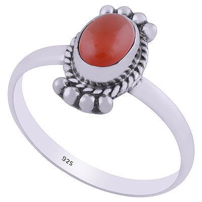 Stunning Rawa & Wire Work Around Carnelian Oval Shape 925 Sterling Solid Silver Ring - R3401835-38
