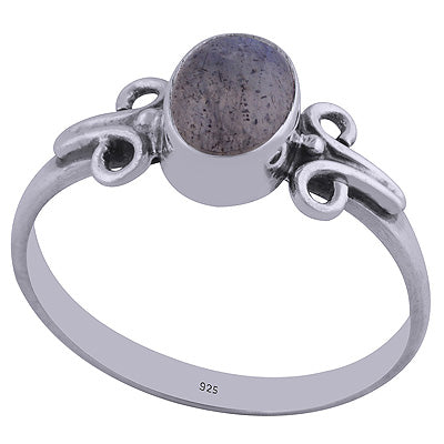 Beautiful Side Work Labradorite Oval Shape 925 Sterling Solid Silver Ring - R3401837-196