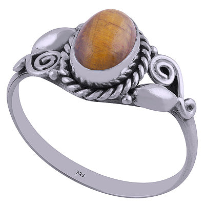Tiger's Eye 925 Sterling Silver Ring - R3401843-142