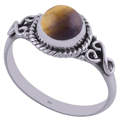 Tiger's Eye 925 Sterling Silver Ring - R3401852-45