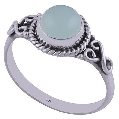 Aqua Chalcedony 925 Sterling Silver Ring - R3401852-59